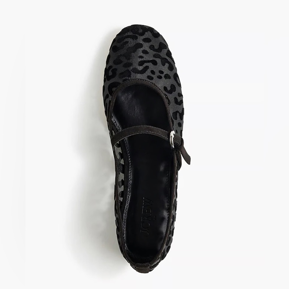 J.Crew Leopard Mesh Mary Jane Ballet Flats – Black – NWOB - Picture 3 of 10